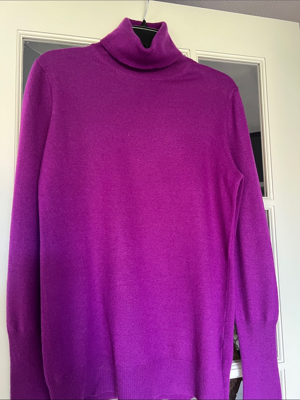 J. Crew Vintage Violet Purple merino wool blend Turtleneck Sweater Size L, NWOT